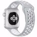Curea iUni compatibila cu Apple Watch 1/2/3/4/5/6/7, 42mm, Silicon Sport, Argintiu/Alb